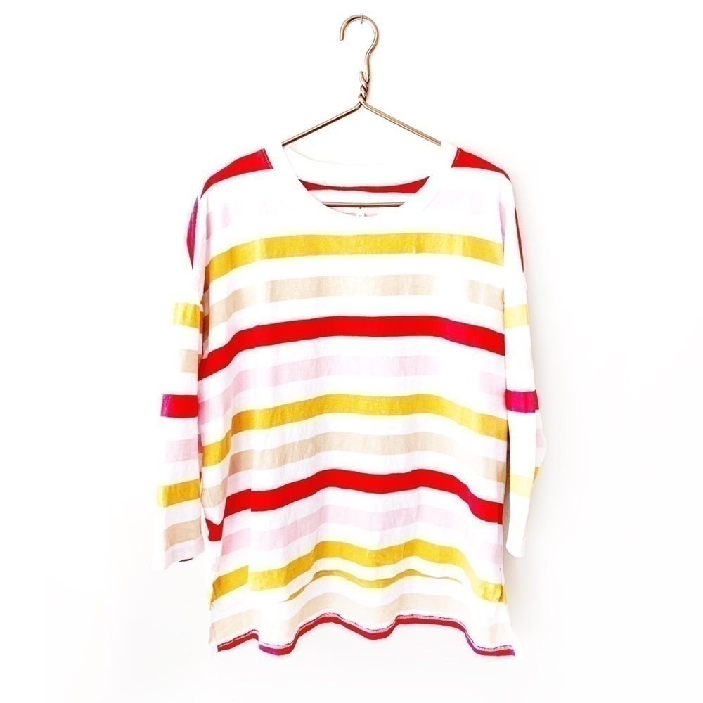 Lou & Grey | Striped Elbow Sleeve Slouchy Tee